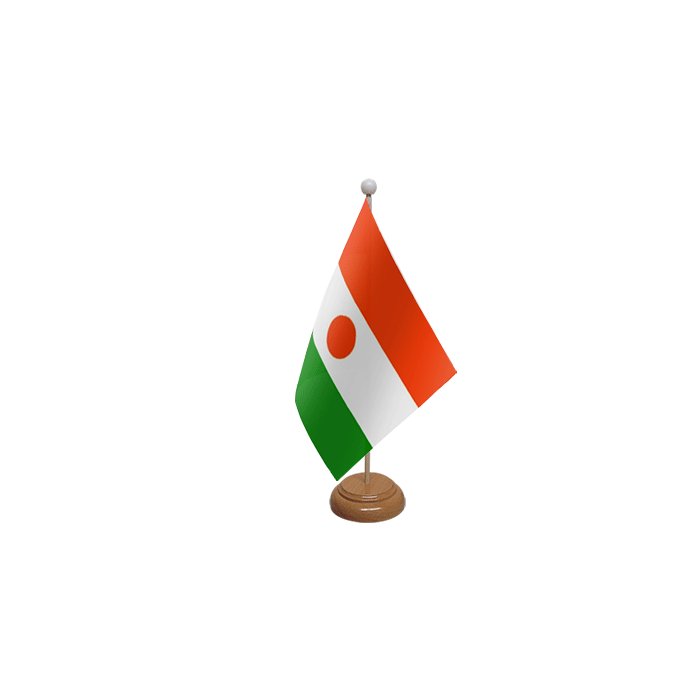 Niger Large Wooden Table Flag – 18x12in (45 x 30 cm)