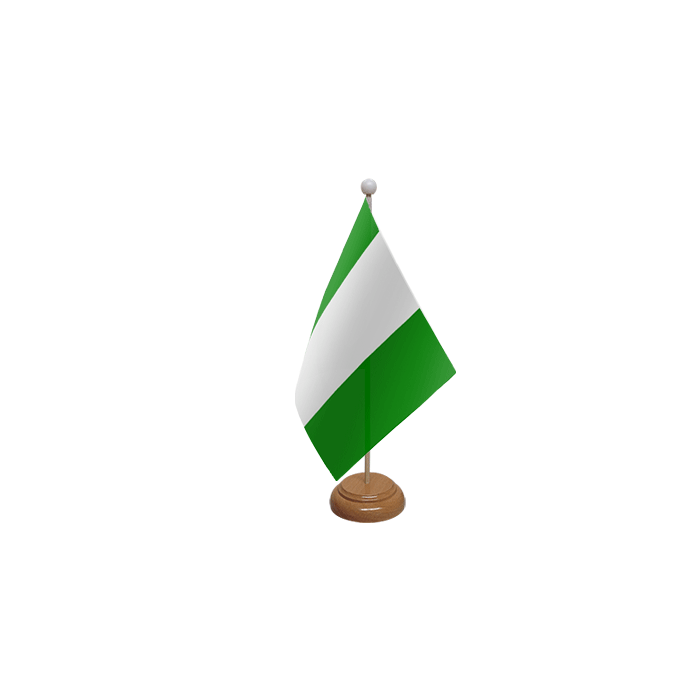 Nigeria Large Wooden Table Flag – 18x12in (45 x 30 cm)