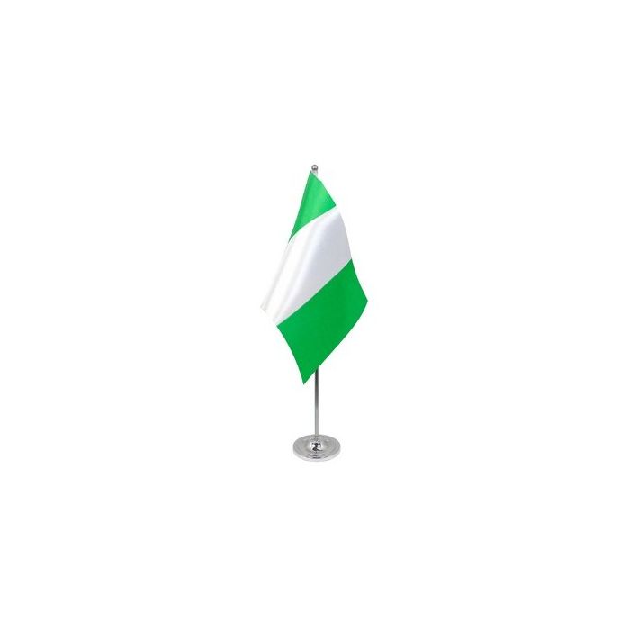 Nigeria Satin Table Flag – 9x6in (22.5 x 15 cm)