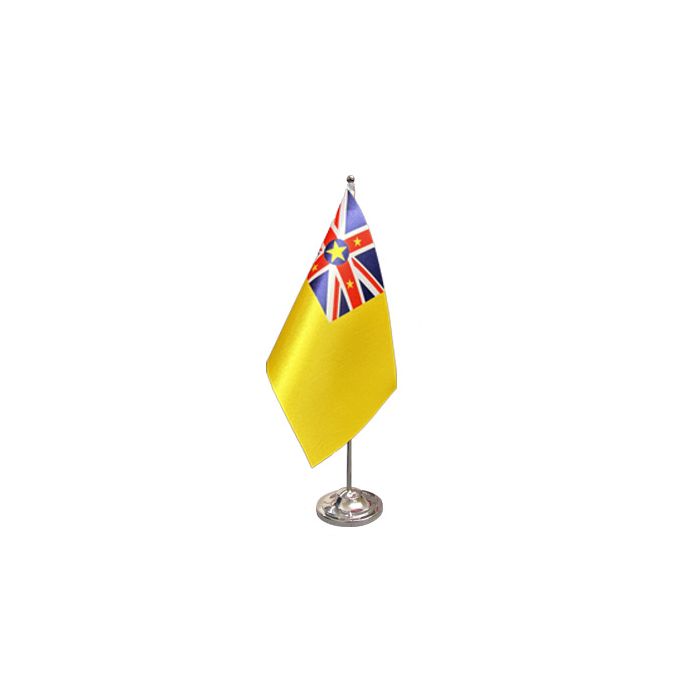 Niue Satin Table Flag – 9x6in (22.5 x 15 cm)
