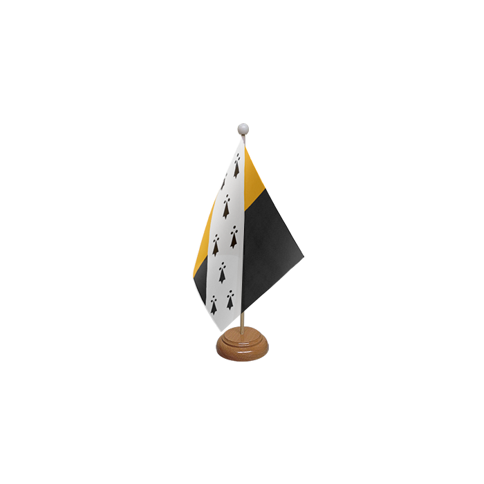 Norfolk New (No Crest) Wooden Table Flag – 9x6in (22.5 x 15 cm)