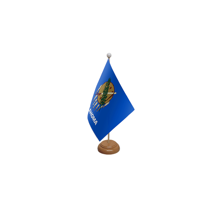 Oklahoma Wooden Table Flag – 9x6in (22.5 x 15 cm)