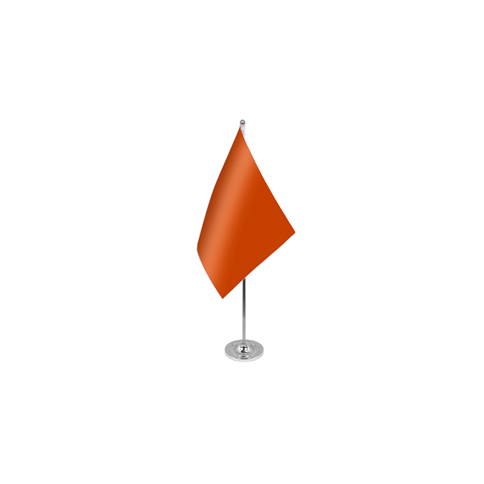 Plain Orange Satin Table Flag – 9x6in (22.5 x 15 cm)