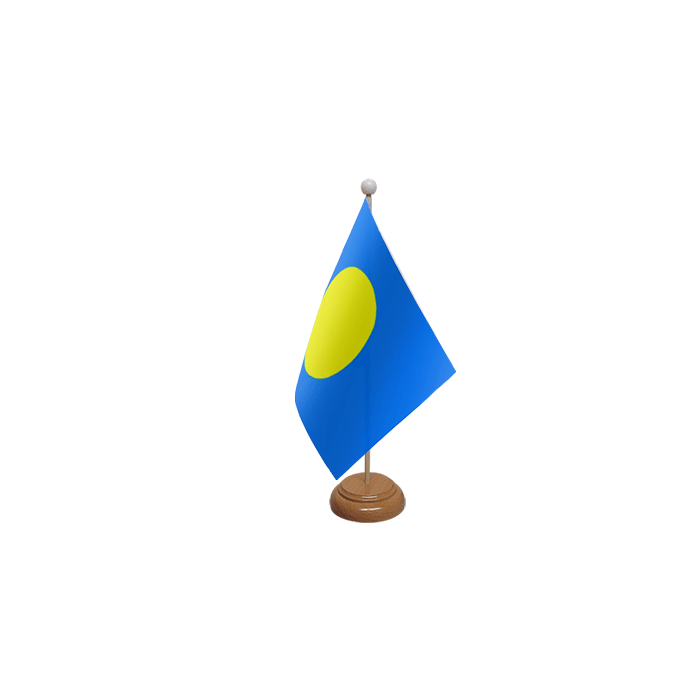 Palau Large Wooden Table Flag – 18x12in (45 x 30 cm)