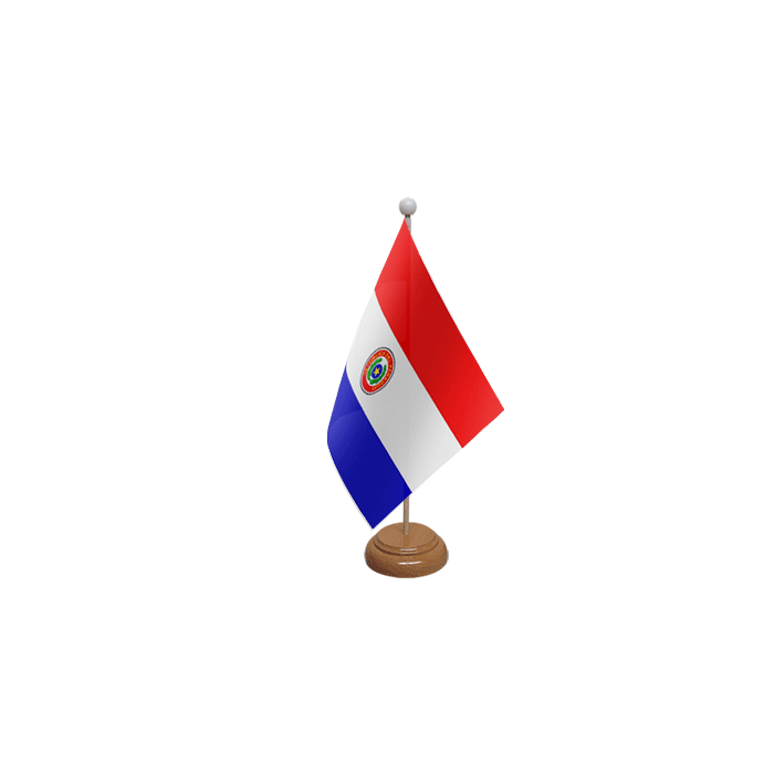 Paraguay Large Wooden Table Flag – 18x12in (45 x 30 cm)