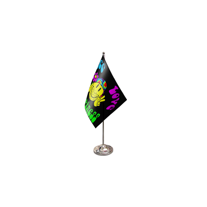 Peace, Love and Happiness Satin Table Flag (2)