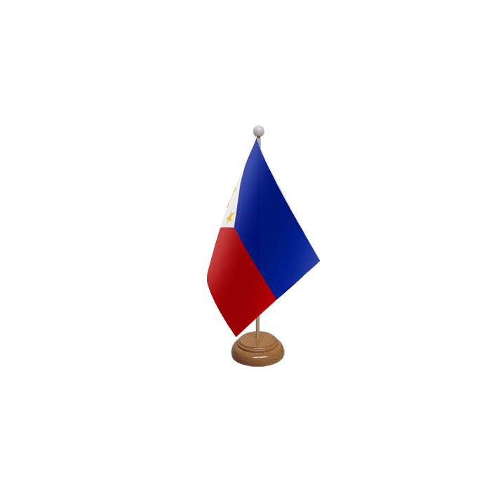 Philippines Large Wooden Table Flag – 18x12in (45 x 30 cm)