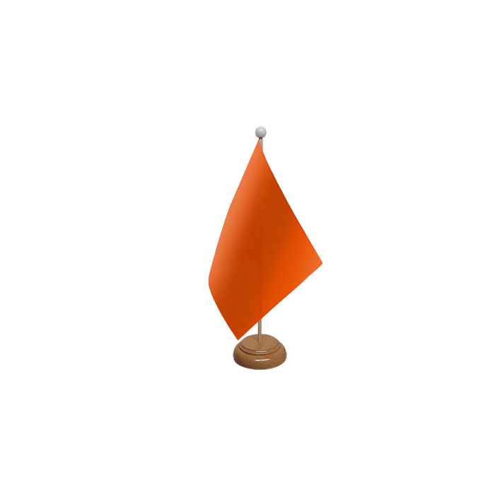 Plain Orange Large Wooden Table Flag – 18x12in (45 x 30 cm)