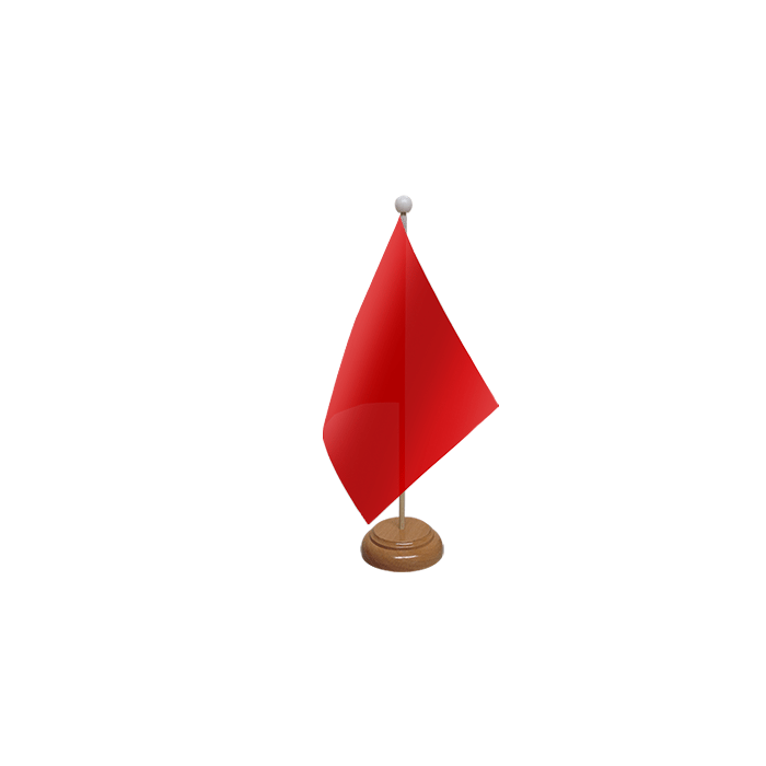 Plain Red Large Wooden Table Flag – 18x12in (45 x 30 cm)