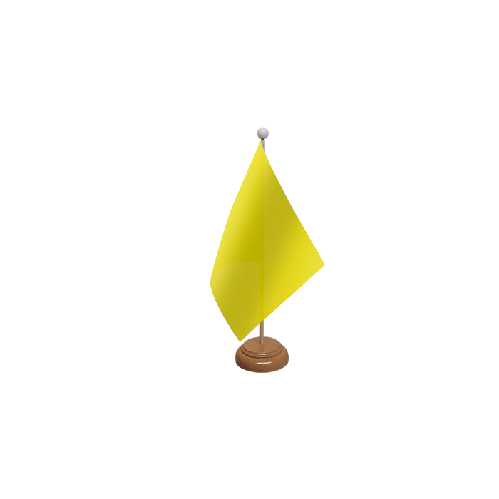 Plain Yellow Large Wooden Table Flag – 18x12in (45 x 30 cm)