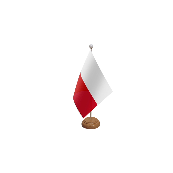 Poland Large Wooden Table Flag – 18x12in (45 x 30 cm)