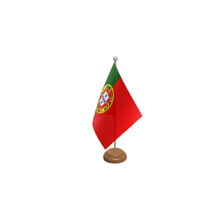 Portugal Large Wooden Table Flag – 18x12in (45 x 30 cm)