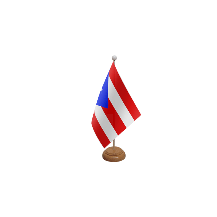 Puerto Rico Wooden Table Flag – 9x6in (22.5 x 15 cm)