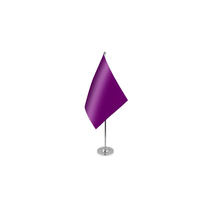 Plain Purple Satin Table Flag – 9x6in (22.5 x 15 cm)