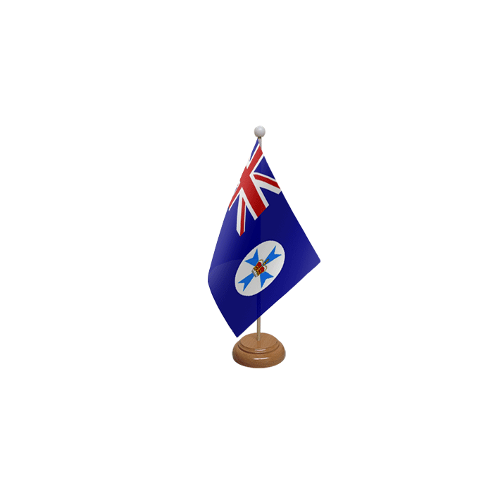 Queensland Wooden Table Flag – 9x6in (22.5 x 15 cm)