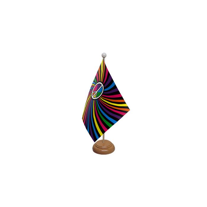 Rainbow Swirl Large Wooden Table Flag – 18x12in (45 x 30 cm)