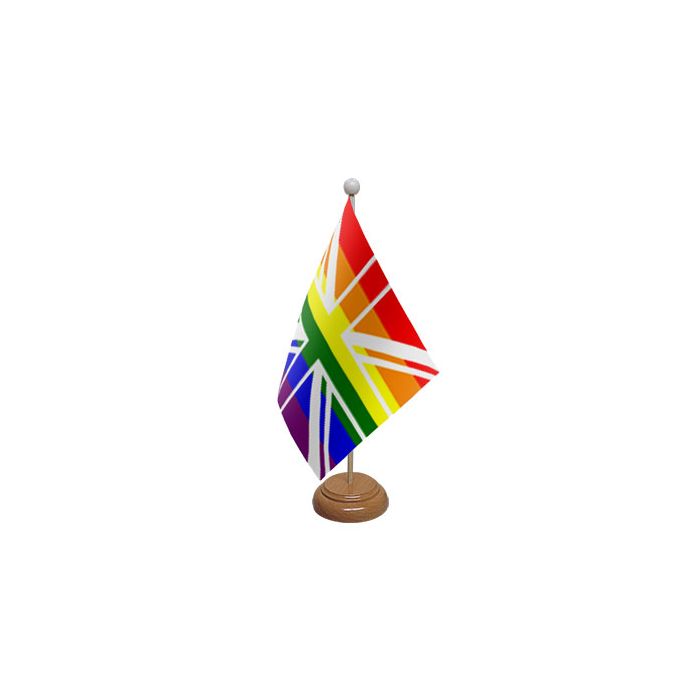 Rainbow Union Jack Hand Flags – 9x6in (22.5 x 15 cm)