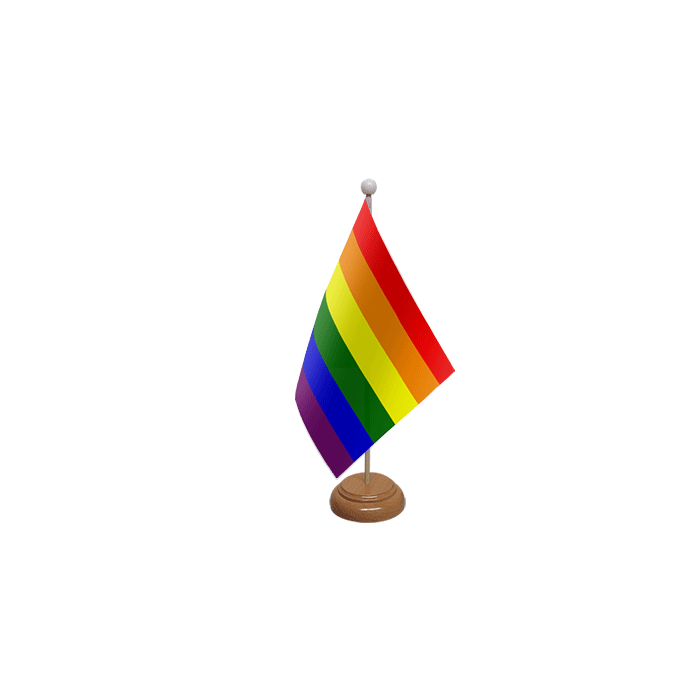 Rainbow Large Wooden Table Flag – 18x12in (45 x 30 cm)