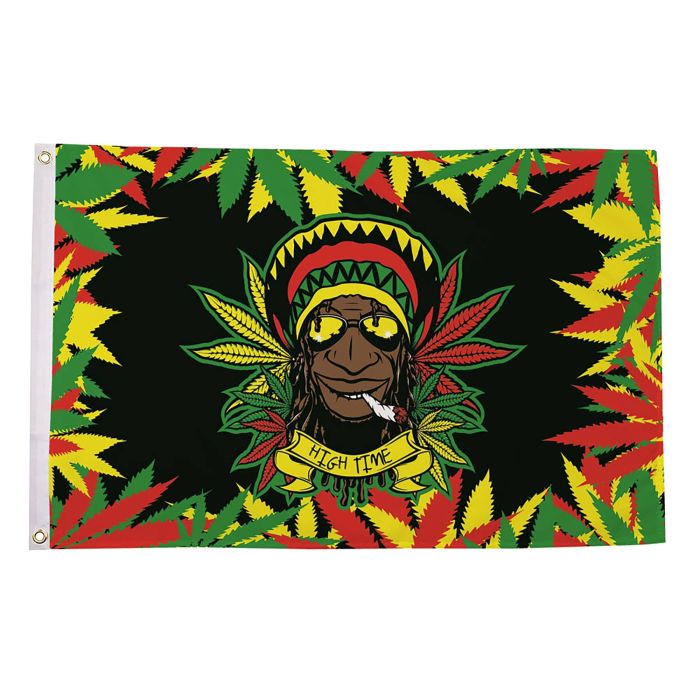 Rasta Man Leaves Flag