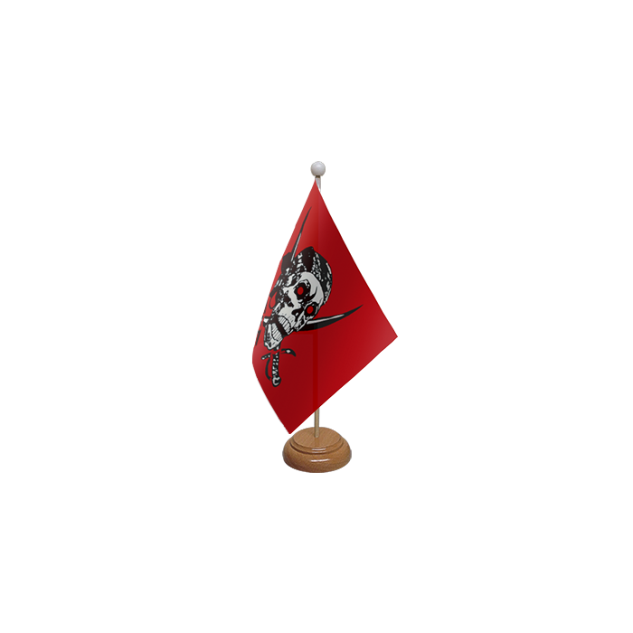 Red Skull Wooden Table Flag – 9x6in (22.5 x 15 cm)