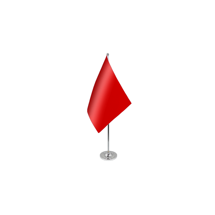 Plain Red Satin Table Flag – 9x6in (22.5 x 15 cm)