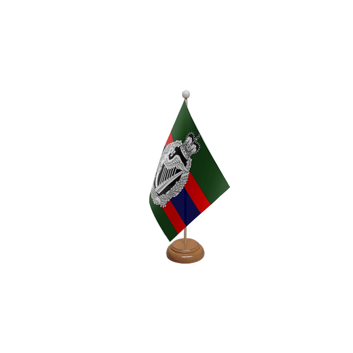 Royal Irish Regiment Wooden Table Flag – 9x6in (22.5 x 15 cm)