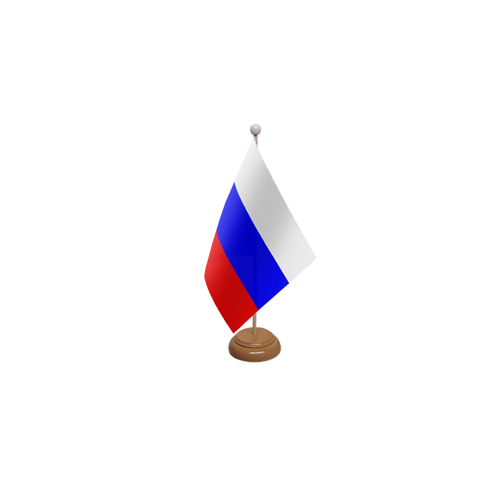 Russia Large Wooden Table Flag – 18x12in (45 x 30 cm)