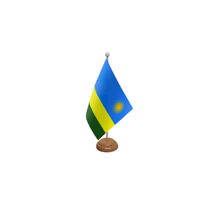 Rwanda Large Wooden Table Flag – 18x12in (45 x 30 cm)