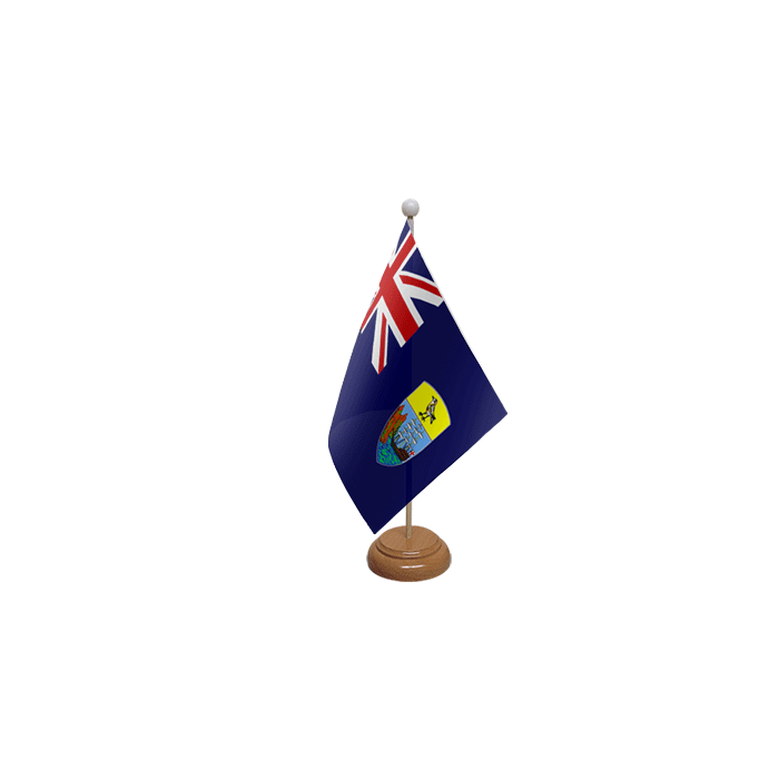 Saint Helena Large Wooden Table Flag – 18x12in (45 x 30 cm)