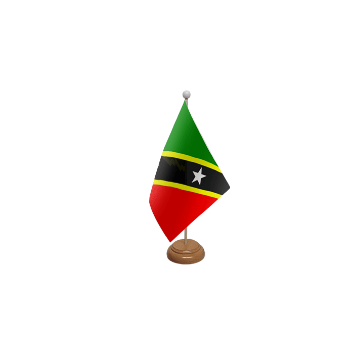 Saint Kitts and Nevis Large Wooden Table Flag – 18x12in (45 x 30 cm)