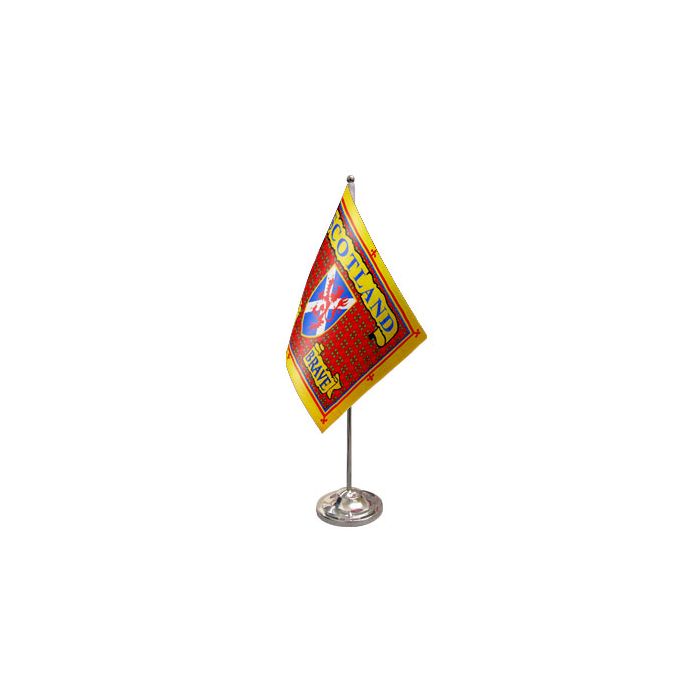 Scotland The Brave Satin Table Flag – 9x6in (22.5 x 15 cm)