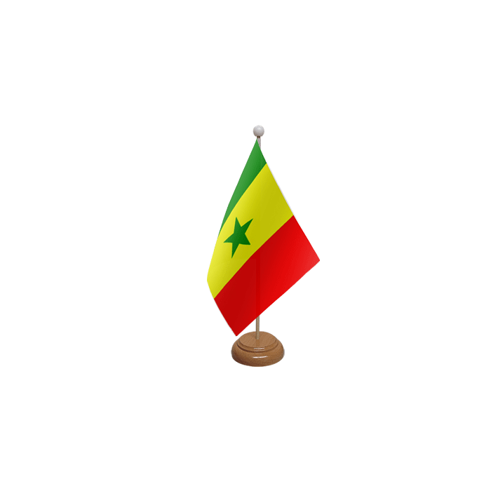 Senegal Large Wooden Table Flag – 18x12in (45 x 30 cm)