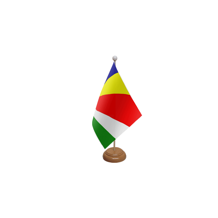 Seychelles Large Wooden Table Flag – 18x12in (45 x 30 cm)
