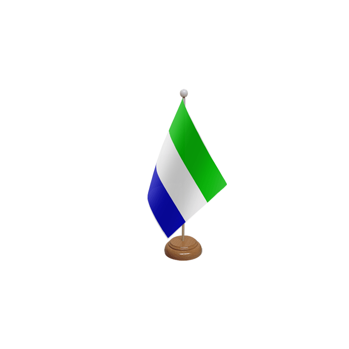 Sierra Leone Large Wooden Table Flag – 18x12in (45 x 30 cm)