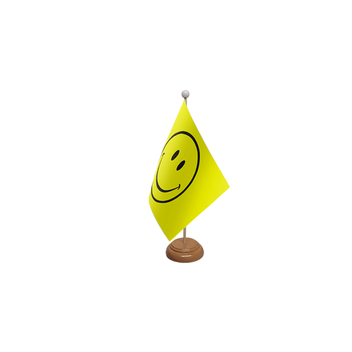 Smiley Face Large Wooden Table Flag – 18x12in (45 x 30 cm)