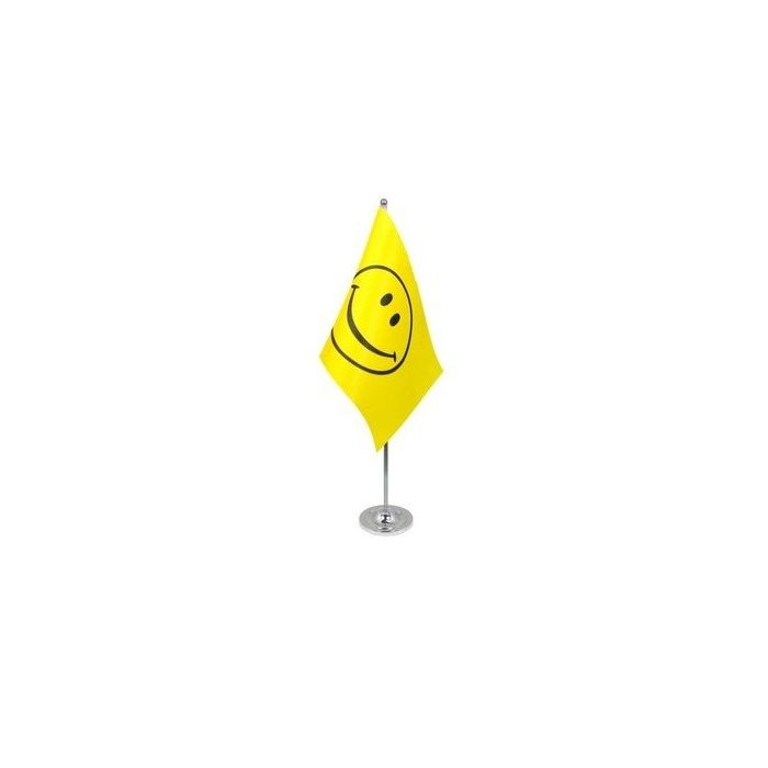 Smiley Face Satin Table Flag – 9x6in (22.5 x 15 cm)