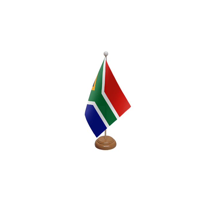 South Africa New Large Wooden Table Flag – 18x12in (45 x 30 cm)
