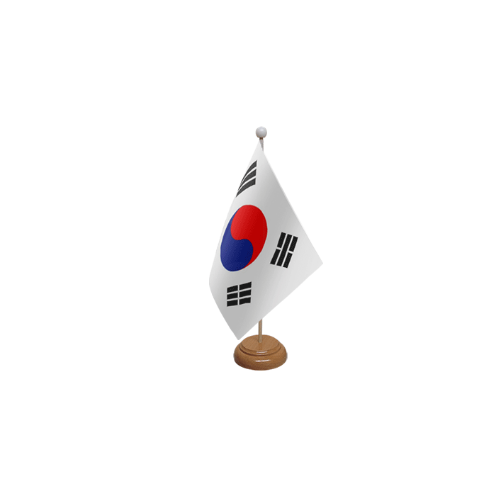 Korea South Large Wooden Table Flag – 18x12in (45 x 30 cm)