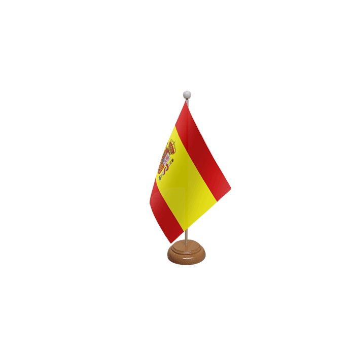 Spain Crest Large Wooden Table Flag – 18x12in (45 x 30 cm)