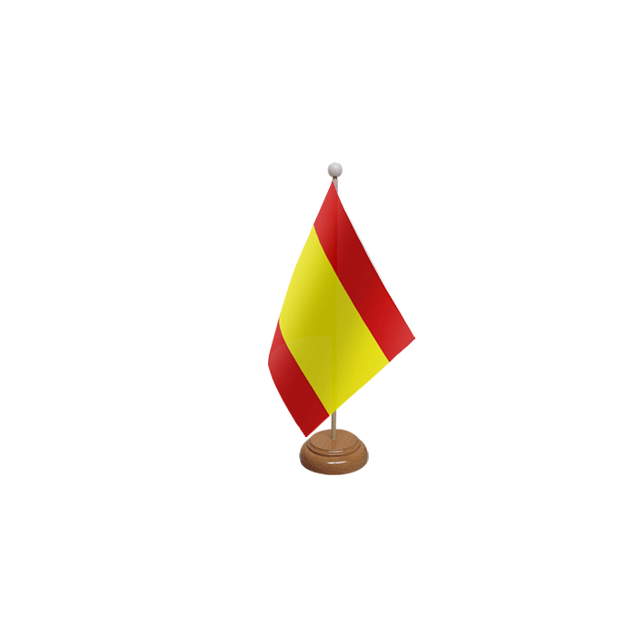 Spain No Crest Wooden Table Flag – 9x6in (22.5 x 15 cm)