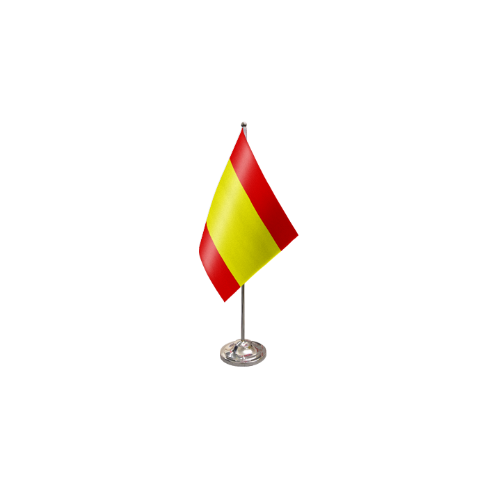 Spain No Crest Satin Table Flag – 9x6in (22.5 x 15 cm)