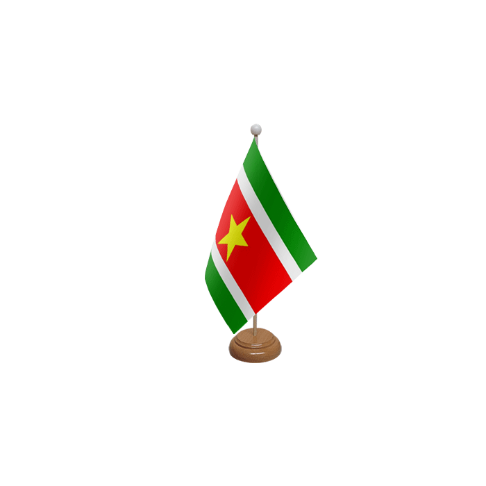 Suriname Large Wooden Table Flag – 18x12in (45 x 30 cm)