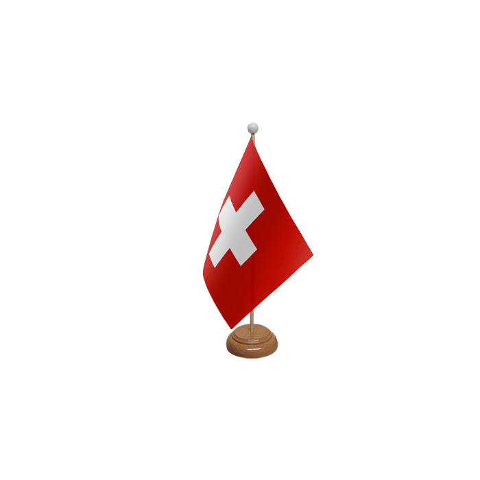 Switzerland Wooden Table Flag – 9x6in (22.5 x 15 cm)