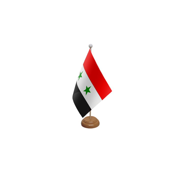 Syria Large Wooden Table Flag – 18x12in (45 x 30 cm)