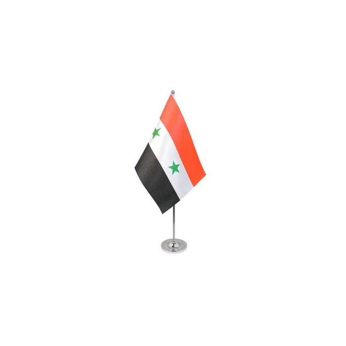 Syria Satin Table Flag – 9x6in (22.5 x 15 cm)