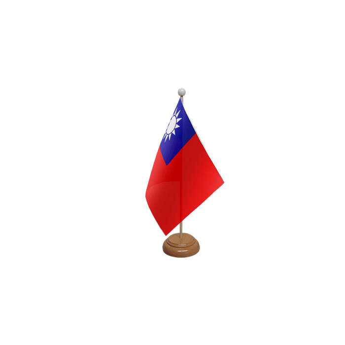 Taiwan Large Wooden Table Flag – 18x12in (45 x 30 cm)