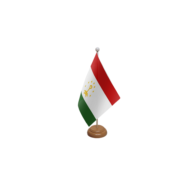 Tajikistan Large Wooden Table Flag – 18x12in (45 x 30 cm)
