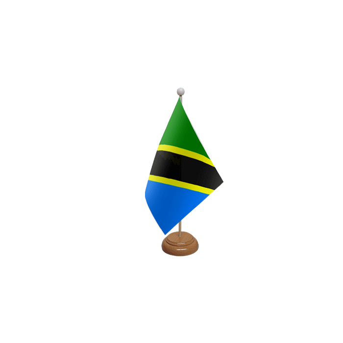 Tanzania Large Wooden Table Flag – 18x12in (45 x 30 cm)
