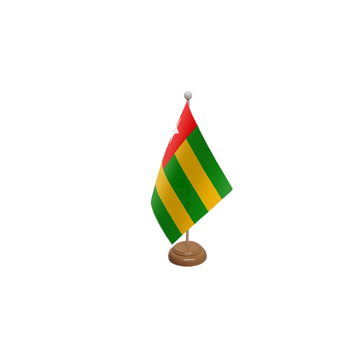 Togo Wooden Table Flag – 9x6in (22.5 x 15 cm)