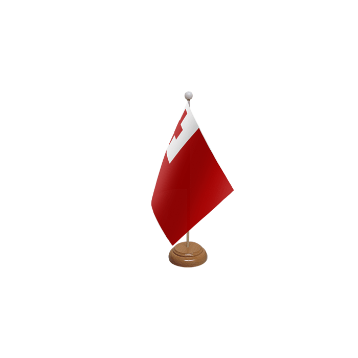Tonga Large Wooden Table Flag – 18x12in (45 x 30 cm)
